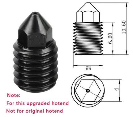 X1-Carbon/Bambu Lab P1P Gehärtete Stahl Düse Für Hotend Upgrade 0.4mm