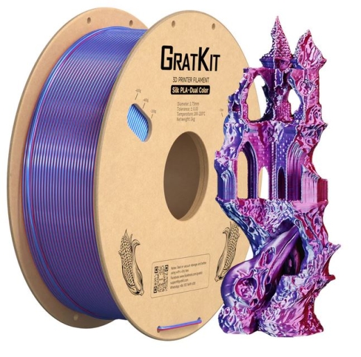 Multicolor Dual Silk PLA Filament Hellblau+Rosa 1Kg