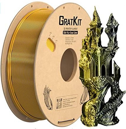 Multicolor Dual Silk PLA Filament Schwarz+Gold 1Kg