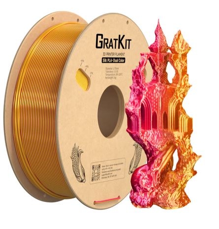 Multicolor Dual Silk PLA Filament Rot+Gold 1Kg