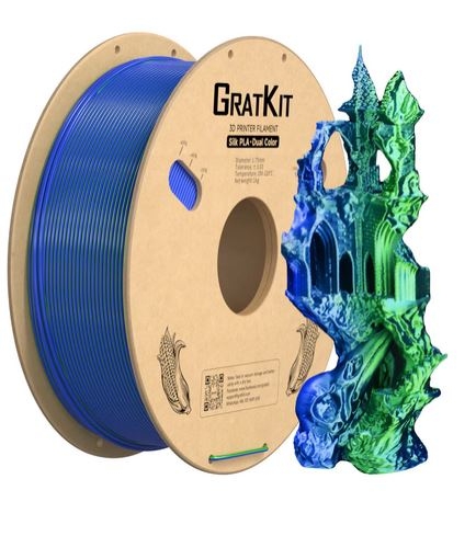 Multicolor Dual Silk PLA Filament Blau+Grün 1Kg